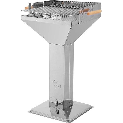 Hölzerner Grill, Silber, Holzkohle