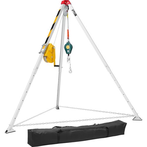 Rettungsdreibein - Dreibein-Stativ Set - Für beengte Räume - Rettungswinde 1179 kg - Kabel 30 m - Arbeitshöhe 1,6–2,45 m - Mit Absturzsicherung