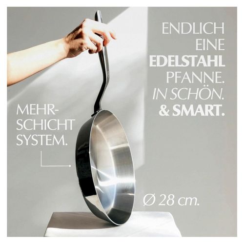 Edelstahlpfanne unbeschichtet 28 cm