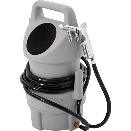 Mobiler Sandstrahler - gewerbliches Sandstrahlgerät Set - 22,68 kg Strahlmittelbehälter - 4,5 m Schlauch - für Metallentrostung - grau