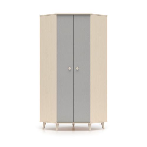 SCHRANK 2 Türen Alycia Beige - Grau - Holzeffekt