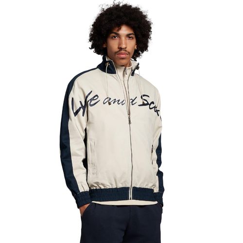 Lyle & Scott Heren sportjas met panelen (Wit)