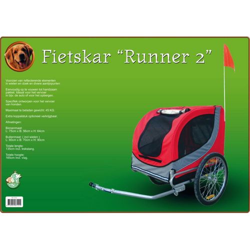 Fahrradanhänger Runner 2 rot/grau Fahrradanhänger - Gebr de boon