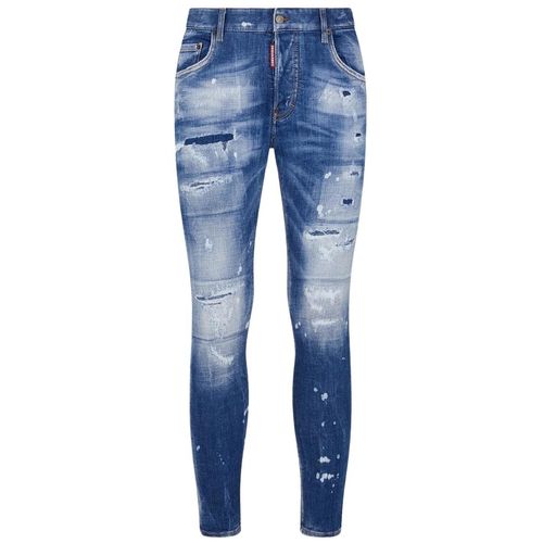 Dsquared2 Super Twinky Jean Faded verstärkte zerrissene blaue Jeans