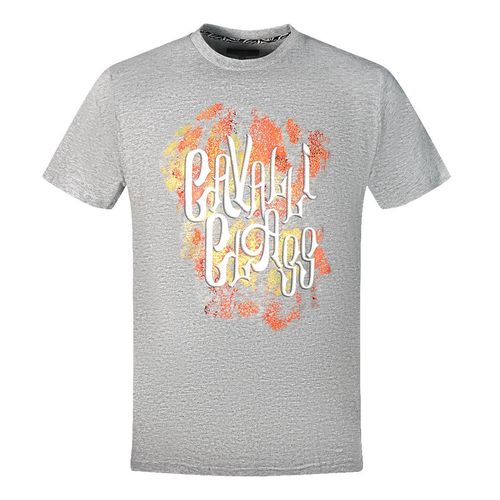 Cavalli Class Gedurfde Logo Grijze T-Shirt