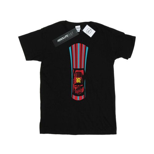 Disney Heren Cars Bliksem McQueen Strepen T-Shirt (Zwart)