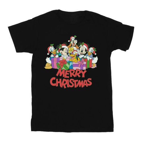 Disney Heren Mickey Mouse en vrienden Kerstmis T-Shirt (Zwart)