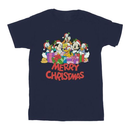 Disney Heren Mickey Mouse en vrienden Kerstmis T-Shirt (Marineblauw)