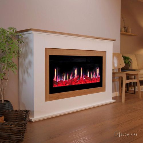 Glow Fire SCM-4 Elektrokamin Screen Motion Weiß (Eiche)