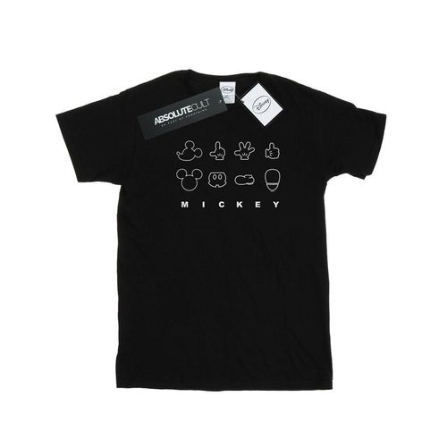 Disney Heren Mickey Mouse Deconstructed T-shirt (Zwart)