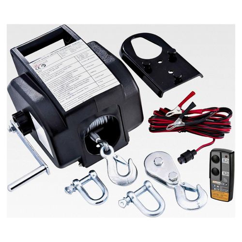 Seilwinde für Auto, 5 t, vorwärts und rückwärts, 12 V, schwarz