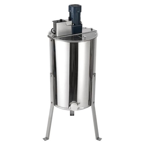 Honigschleuder - Elektrischer Honigextraktor - Edelstahl + Acryl - 140 W - Drehzahl 0–370 U/min - EU‑Stecker - Größe 38×60 cm - Silber