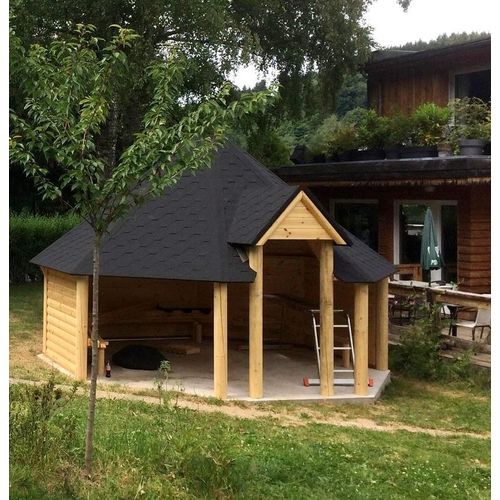 Hütte Grill Grillkota Hütte Überdachung Haus Finnische 16,5 m² Kota