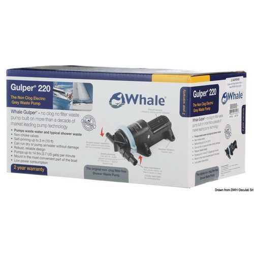 WHALE Gulper Pumpe 220 12V Einzelhandel - Osculati 16.155.30