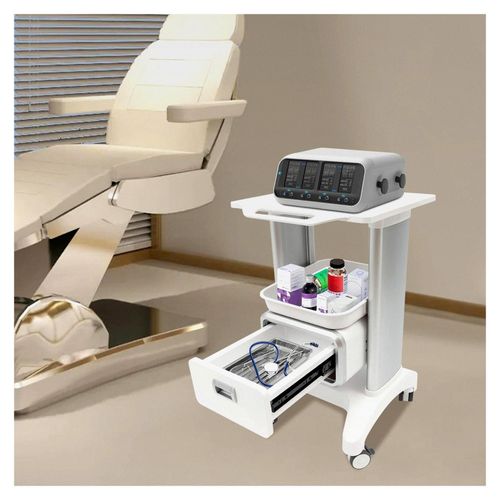 Medizinischer Wagen mit 1 Schublade, Laborwagen, belastbar bis 100 kg, rollbarer Friseurwagen für Beauty-Salon, Medizinwagen für Labor, Klinik und Krankenhaus