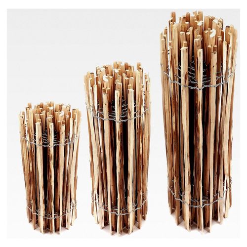 30m Staketenzaun 120cm hoch mit Lattenabstand 4-6cm aus Haselnuss