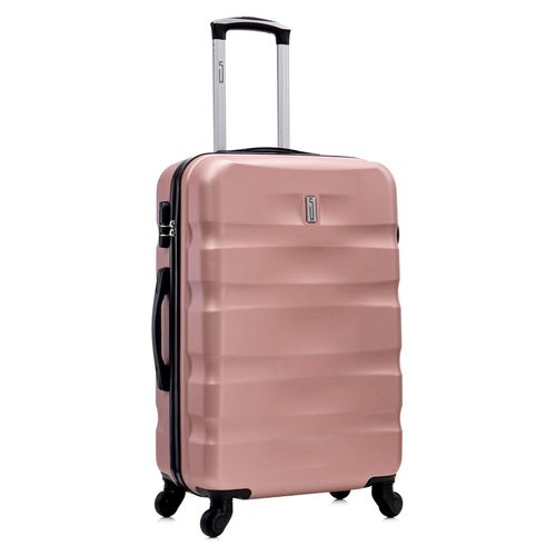 Mittelgroßer Koffer | 20kg Koffer | Mittelgroßer Koffer mit 4 Rädern | Mittelgroßer Koffer | Roségold