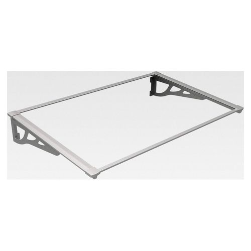 Vordach aus Aluminium - 150 x 90 cm - geneigt - Silberfarben