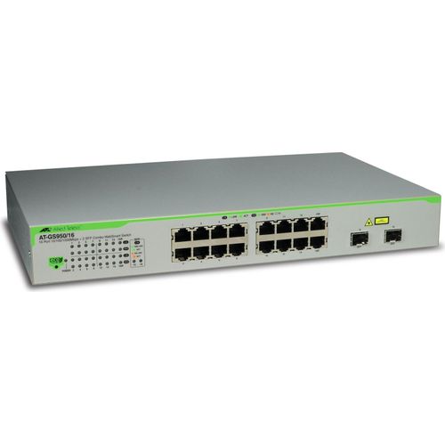Allied Telesis AT GS950/16 WebSmart Switch - Switch - managed - 16 x 10/100/1000 + 2 x GBIC - Desktop