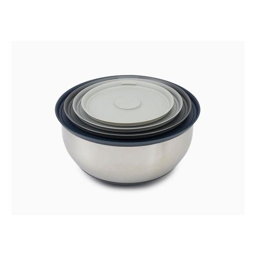 Joseph Joseph 4-tlg Edelstahlschüsseln-Set mit Deckeln Edelstahl Silber