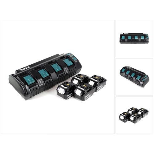 Makita Power Source Kit 18V mit DC 18 SF 4-fach Ladegerät + 4x BL1850 Akku 5,0Ah