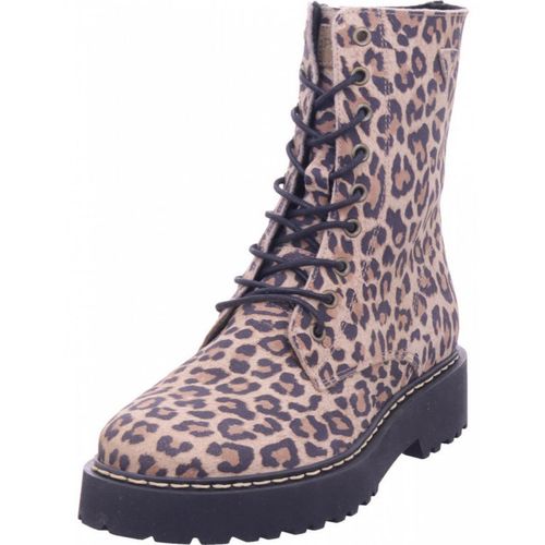 Damen Stiefelette beige Gr. 38 aus Leder mit Blockabsatz und 2,5 cm Absatzhöhe