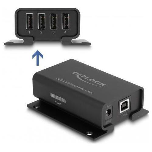 Delock 4 Port USB 2.0 Isolator Hub mit 5 kV Isolation für Datenleitung