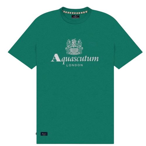 Aquascutum Active Beach Basic T-shirt Mit Großem Logo, Grün