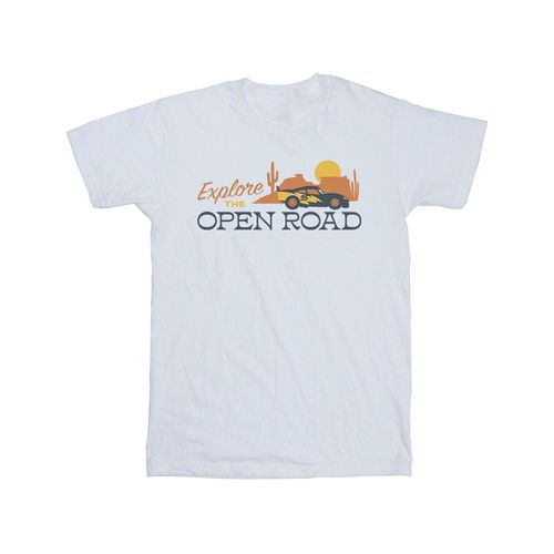 Disney Heren Auto's Verkennen De Open Weg T-Shirt (Wit)