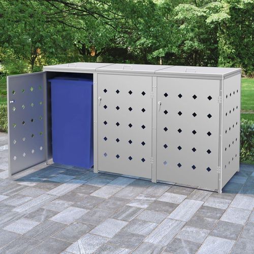 "im Angebot" Mülltonnenbox für 3 Tonnen 240 L Edelstahl - Mülltonnenboxen CC671