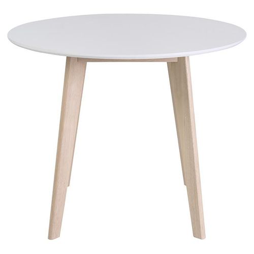 Miliboo - Design-Tisch LEENA Holz und Weiß D100