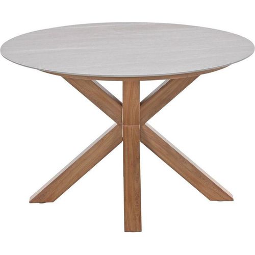 Lowland Tisch - Ø120 cm - light teaklook - Centostone Napoli sand