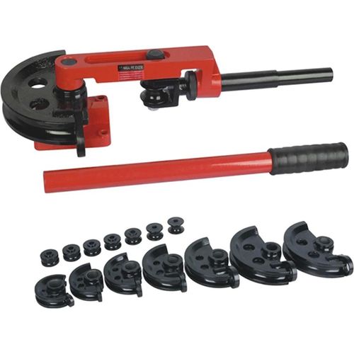 Manuelle Rohrbiegemaschine - SWG-25 Rohrbieger - 0–180° Biegewinkel - 7 Formen & 7 Rollen - Rot