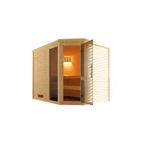 Sauna CUBILIS 3 OS 9,0 ,Rundumsorglospaket, Leuchte, Anlieferung, Aufbau x B x T x H x 245 x 195 x 0