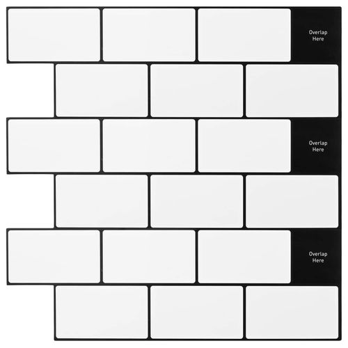 Möbel U-Bahn-Fliese 50 pcs Weiß Schwarz 30 x 30 cmTransportroller - Transportroller c7789