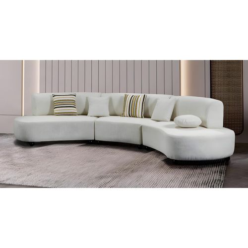 5 Seater Ecke Sofa Modulsofa Couch Geschwungene Gebogene Form Sektionell