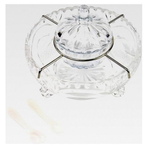 Glas Kaviar Schüssel, Kaviar Servier Set mit 2 Perlmuttlöffeln - Kaviar Kühler, Garnelen Servierkühler für Küche, Bar, Restaurant, Catering Events (Kürbisform)
