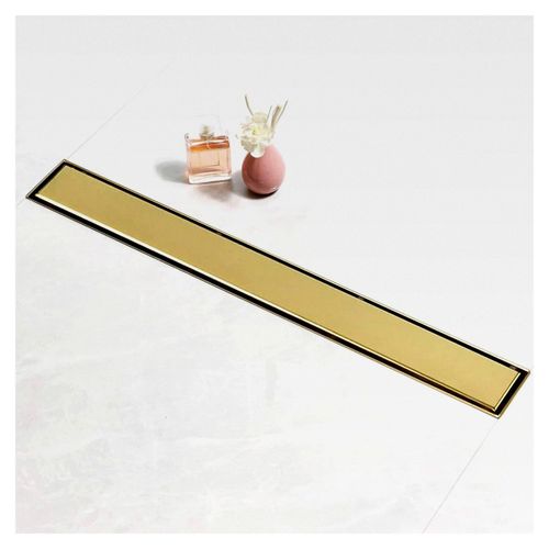 Duschrinne 60 cm, Befliesbare Duschrinne in Gold, extra flach, Edelstahl Bodenablauf