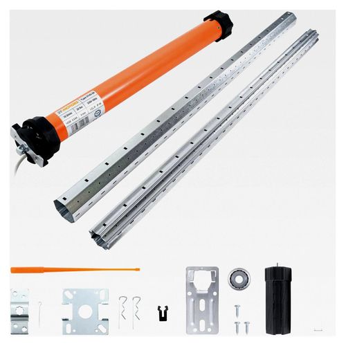 Rolladenmotor Komplettset für Rollladenkastenbreiten bis 270 cm, Rolladenantrieb 20 Nm SW60, inkl. Montagezubehör, ohne Steuerung
