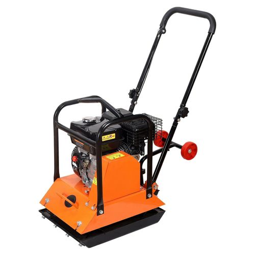 Rüttelplatte - Benzin-Bodenverdichter/Vibrationsplatte - 6,5 PS 212 ccm Motor - 15 kN Verdichtungskraft - Platte 53 x 40 cm - 6400 U/min - Handgeführt - Für Pflaster & Asphalt