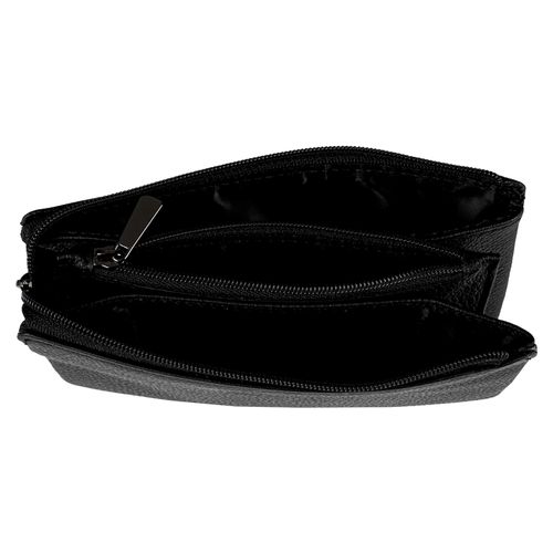 Geldbörse aus Leder Enzo, Schwarz, Geldbörse aus Leder