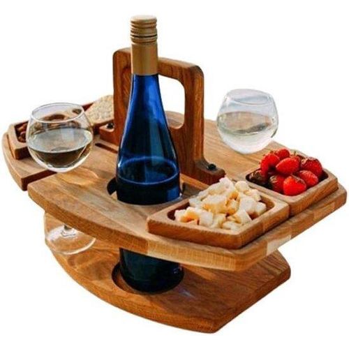 Holzcharcuteriebrett aus Luxusholz - Holz und Nuss Charcuteriebrett - erhöhtes Servierbrett - tragbare Holzkaasschale - Obstschüssel - integriertes Obst-Weinbrett mit Nuss-Wein