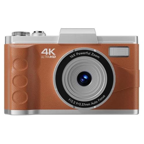 Digitalkamera/Vlogging-Kamera - M11 - 64 MP, 4K Video, 7,62 cm IPS-Display, 16x Zoom, Autofokus, 64 GB - Braun