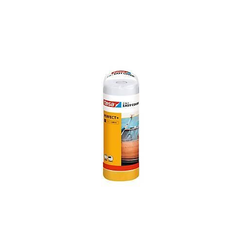 tesa Easy Cover Perfect+ Refill, Abdeckfolie mit Kreppband, XL 17 m × 2,6 m – präzises Abdecken