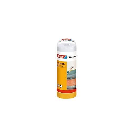 tesa Easy Cover Perfect+ Refill, Abdeckfolie mit Kreppband, L 33 m × 1,40 m – präzises Abdecken
