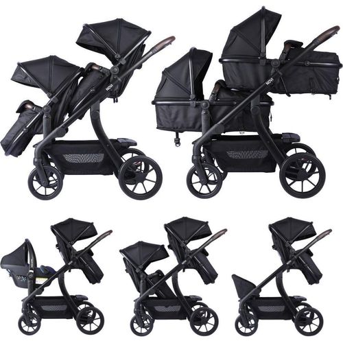 Novi Pacific Duo-Kombikinderwagen – Zwillings- & Geschwisterwagen – ab Geburt bis 22 kg – über 20 Kombinationsmöglichkeiten