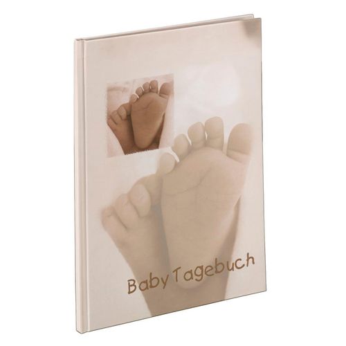 HAMA Tagebuch "Baby Tagebuch für Mädchen und Jungen "Baby Feel", 44 Seiten", beige (sand), Notizbücher