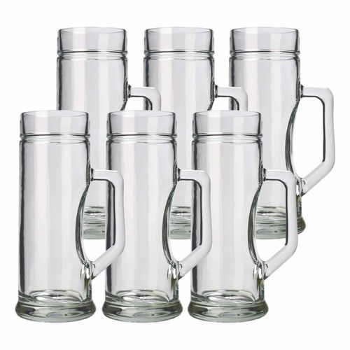 Bierkrug STÖLZLE "Bierkrüge Premium 500 ml 6er Set transparent", bunt (transparent), 6 tlg., Glas, Trinkgefäße