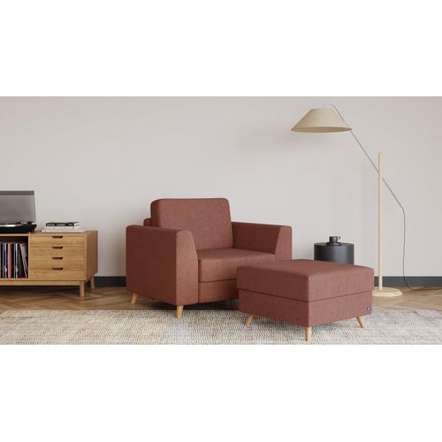 BRUNO Schlafsessel 70cm in Hazelnut | praktische Größe | stabiles Massivholz & Boxspringkomfort