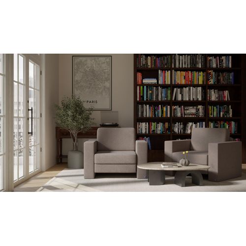 BRUNO Schlafsessel 70cm in Taupe Grau-Beige | praktische Größe | stabiles Massivholz & Boxspringkomfort